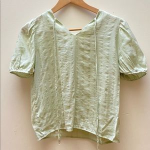 Korean Vintage Top in Brewed Green Tea Color.